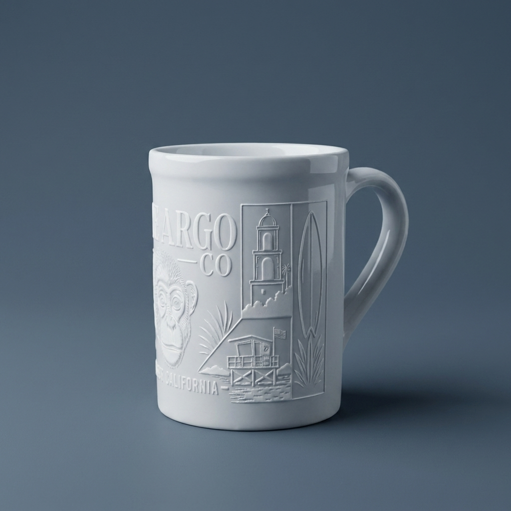 Embossed Monkey Mug Right