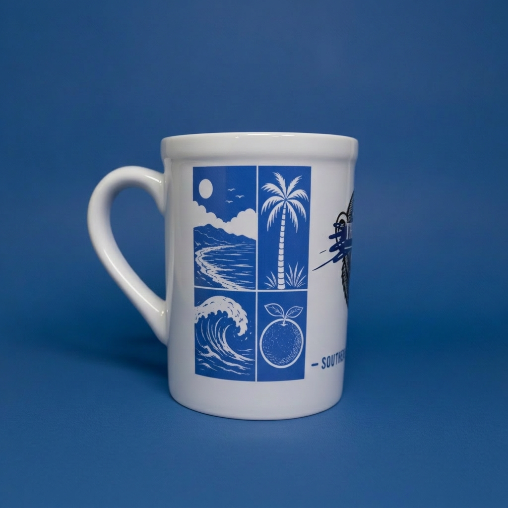 Blue Monkey Mug Left